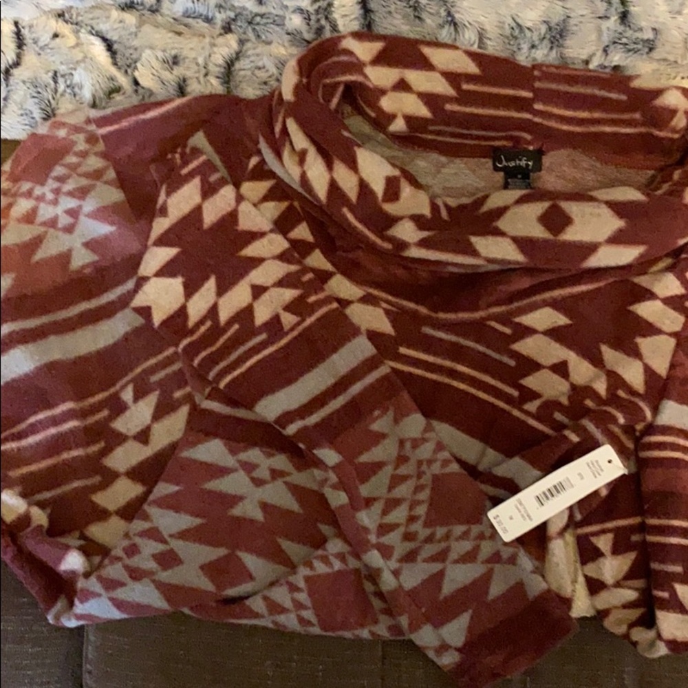 NWT cowl neck fleece sweater dress